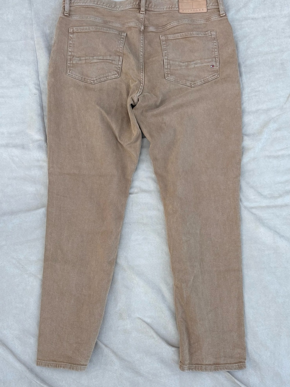 Tommy Hilfige Slim Soft Straight Leg Denim Jeans Tan Brown Washed - 36 x 32